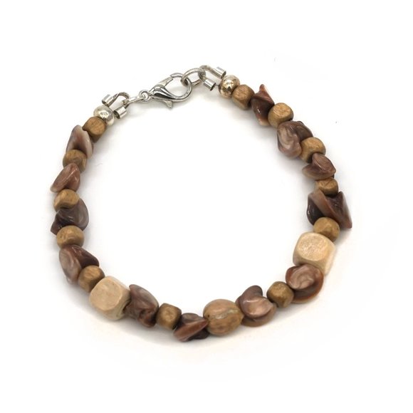 Bracelet with Agate stones and lobster clasp. - Picture 2 of 2